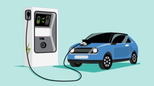 electric vehicle being charged