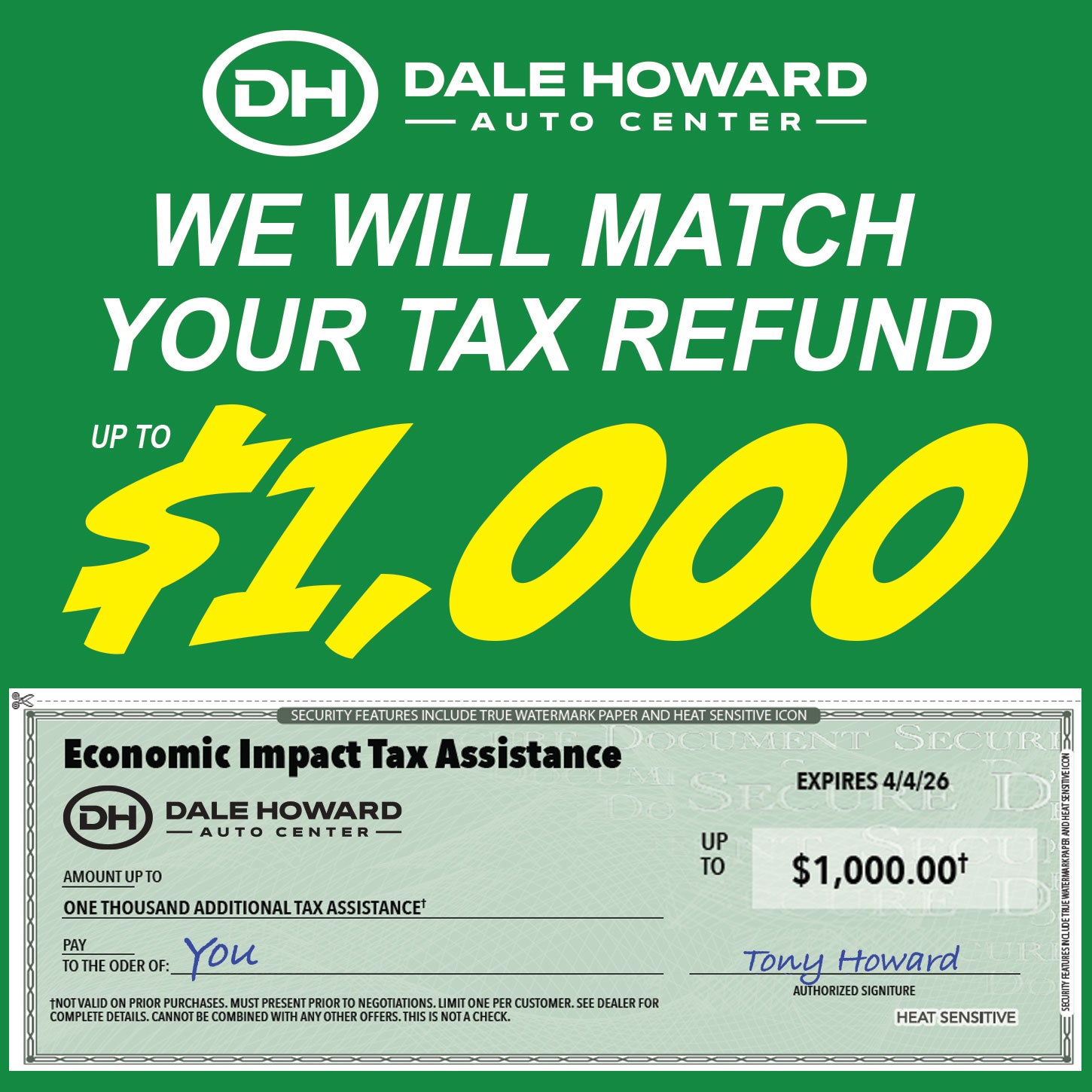 $1,000 TAX MATCH